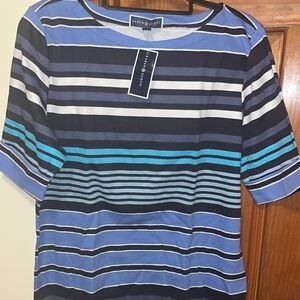Karen Scott Multicolor Striped Tee